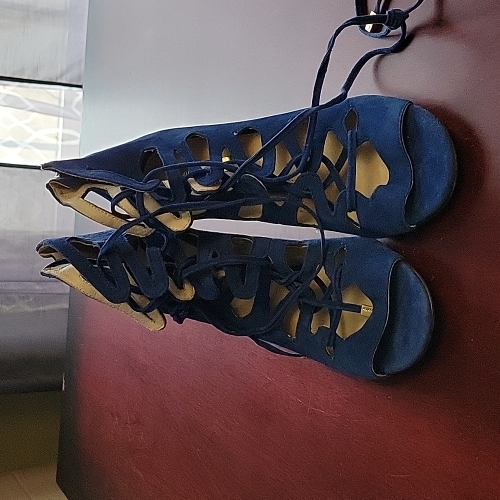 Louise etc Cie Blue Women's Lace up High Heel Shoes Size 7.5M Used